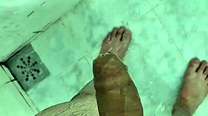 Gordinho enjoys a steamy solo session in the bathroom shower