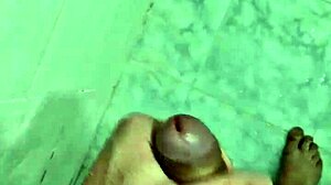 Gordinho enjoys a steamy solo session in the bathroom shower