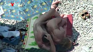 Outdoor sex in public: mature couple’s daring adventure