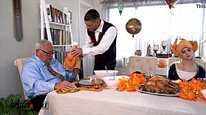 AmateurBoxxx - Russian Milf Casca and Sexy Aria Banks Stuffed Hard in Thanksgiving Group Action.