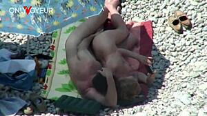 Outdoor sex in public: mature couple’s daring adventure