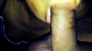 Susy's Mouth Filled with Cum After Sucking Dick