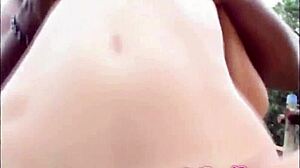 Selina 18 Titty Fucks Big Black Cock Outdoor.