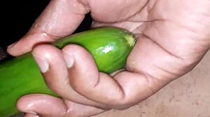 Sexy Indian Wife Teases With Oiled Pussy And Naughty Cucumber Play