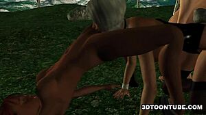 Two Bi 3D Babes Lick Each Other And Share A Cock!