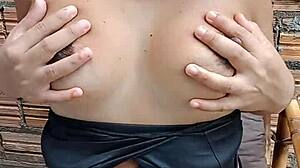 latina amateurs kiss and explore natural tits in solo lesbian hentai sex