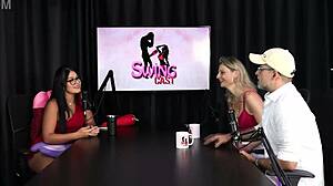 Amateur Brazilian Glamour Group Discusses Viagra And Quick Ejaculations With Aline Fischborn And Flávio Paiva In Sheer Red