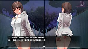 Cartoon game anime hentai night walk two shy girl removes skirt in dark alley