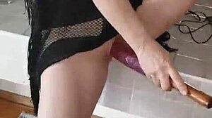 velvet rain edges and squirts with huge toy