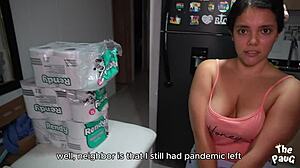 Cleaning Neighbor's Room, Excited For Massage!