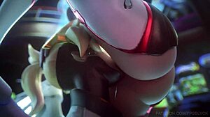 d va mercy and widowmaker perform lesbian deflowering with licking