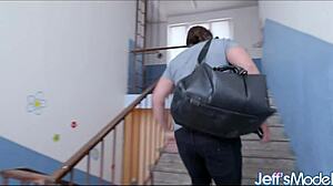 busty milf Krystal Swift gets slammed sideways and filled with a hot creampie