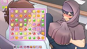 tsundere milf giving titjob under muslim boss's desk