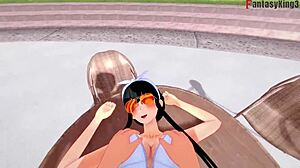 yor forger in bikini gets hard sex by pool