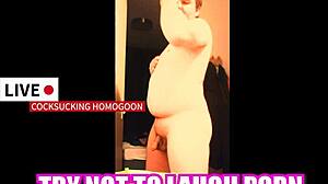 silly gay guy sucking cock in try not to laugh porn