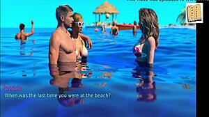 Blonde teen wife seduces her stepmother in cartoon.