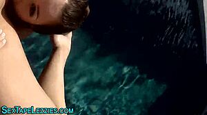 I saw the brunnette eat the babe's pusssy outside.