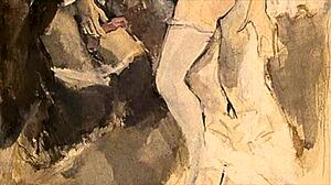 Vintage erotic illustration from retro cartoon anime hentai collection