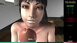 twin succubus blowjob and creampie in anime hentai game