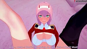 Zero two rides darling hard in pov sex scene from franxx anime