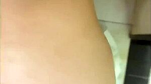Fucking the small tits Colombian teen in the bathroom