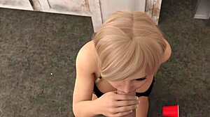 Blonde Mommy Titty Fucks In Shower.