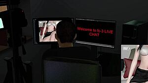 3D sexy influencer teases big dick before pussy fucking