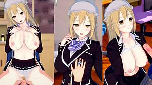 Touhou Maeriberry Haan Gets Intense Tit Rubbing In 3D CG Anime