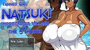 Tanned Girl Natsuki Flashes Huge Tits in Hentai Game