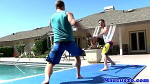 Gay bottom jock assfucked outdoors