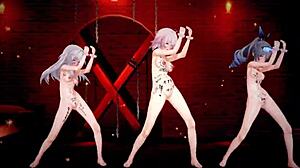 Wow, check out Clara, March 7th, and Silverwolf in wild hentai action!