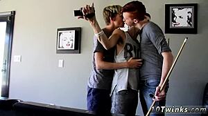 Tiny gay boy films himself in extreme muscle sex videos