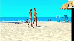 Blonde teen wife seduces her stepmother in cartoon.