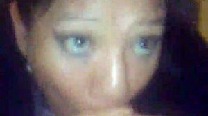 Cheating wife gives great blow job with eye contact