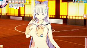 Enjoying a relaxing massage with big tits in anime 3D CG