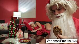Blonde Vanessa Fucking Santa's Tight Wet Pussy! So Nude and Hardcore!