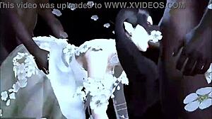 Two big black cocks fuck a big-boobed chick in 3D. Intriguing contrast?