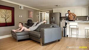 Muscular twink pays his rent with his ass