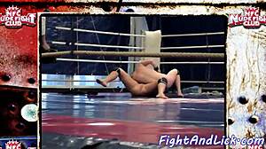 European Babes Wrestling In A Boxing Ring
