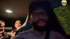 My friend and I played with boss's monster cock in his car, swallowing cum.