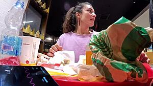 Public toy play with my stepbro and female ejaculation