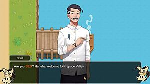 feeling excited in village rhapsody hentai game with ranch scenes and vagina exploration in spanish narration