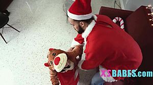 adorable tiny teens lick and suck for christmas