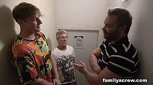 Virgin son deflowered by cougar with big cock at local bar scene.