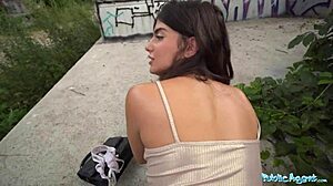 Public agent italian sweetheart gets fucked hard outside in a public place