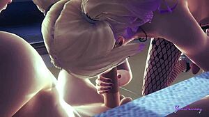 Harley Quinn Femboy Shows Sissy Skills in Japanese Anime. Wild Yaoi Action in Suicide Squad Game.