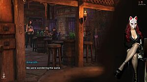 Busty elf girls dildo each other in anime cosplay.