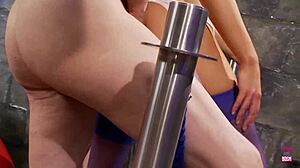 Wax Figures Of Two Lovely Ladies Come Alive And Get Fucked By A Guy