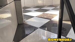 watching neighbor on the roof hanging clothes, i went all in bare and finished hard, full video on red