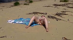 Mommy with Big Ass Fucked on Beach